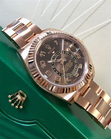 rolex sky dweller rose gold chocolate